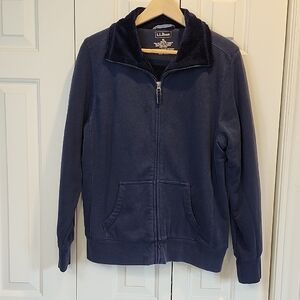 L.L. Bean Dark Blue Fleece-Lined Full-Zip Unisex Jacket  Size XL